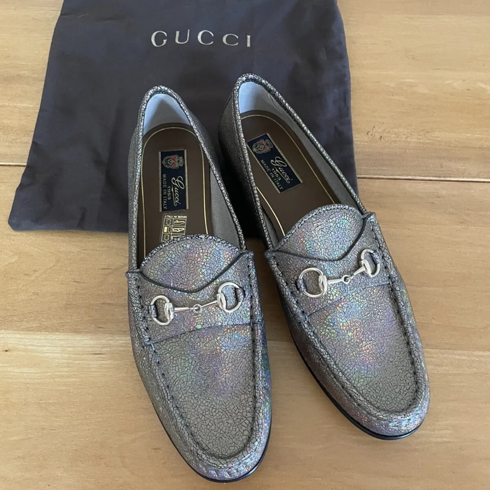 Gucci Women's '1953' Horsebit Metallic Loafer EU40/US9-9.5B